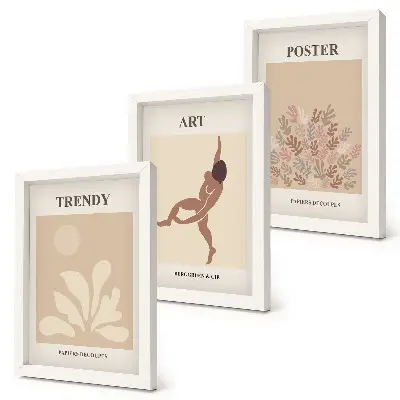 Set 3 tablouri cu forme și figuri abstracte de Henri Matisse