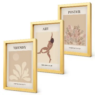 Set 3 tablouri cu forme și figuri abstracte de Henri Matisse