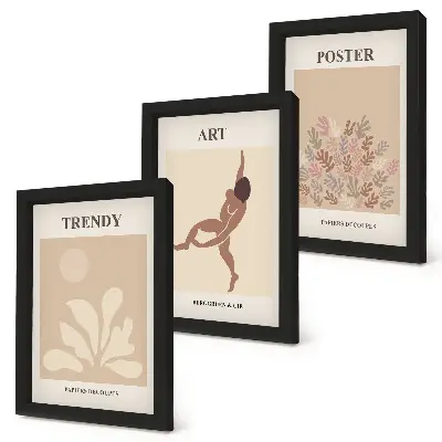 Set 3 tablouri cu forme și figuri abstracte de Henri Matisse