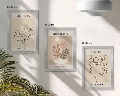 Galerie de perete cu motive și linii vegetale în stil modern