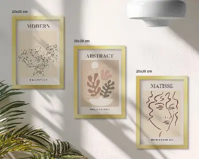Galerie de perete cu motive și linii vegetale în stil modern