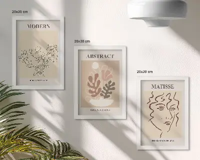 Galerie de perete cu motive și linii vegetale în stil modern
