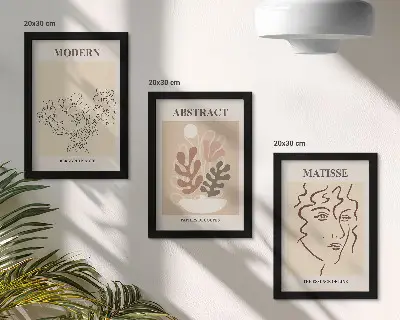 Galerie de perete cu motive și linii vegetale în stil modern