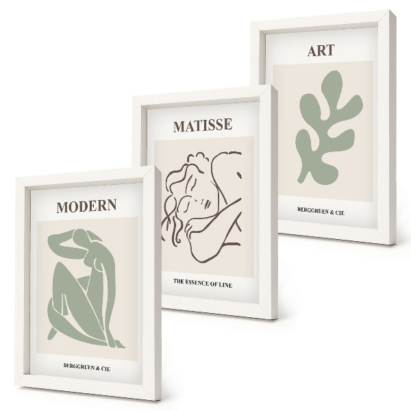 Set 3 tablouri Personaje și plante elegante într-un design minimalist