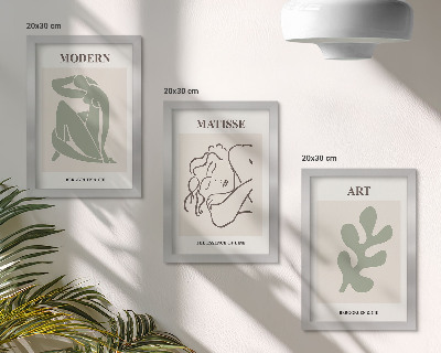Set 3 tablouri Personaje și plante elegante într-un design minimalist