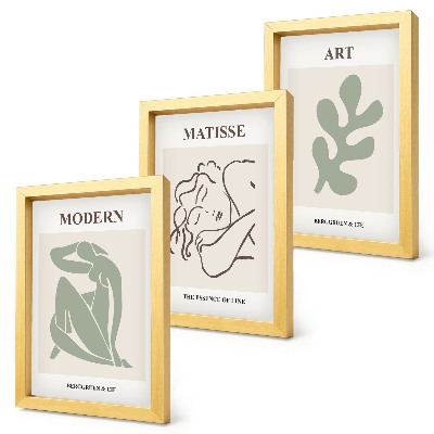 Set 3 tablouri Personaje și plante elegante într-un design minimalist