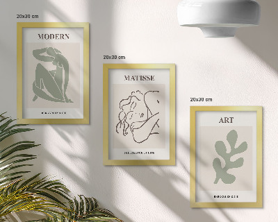 Set 3 tablouri Personaje și plante elegante într-un design minimalist
