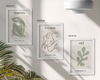 Set 3 tablouri Personaje și plante elegante într-un design minimalist