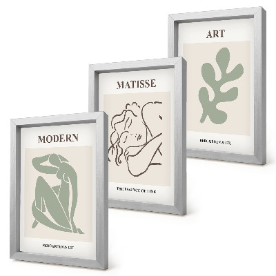 Set 3 tablouri Personaje și plante elegante într-un design minimalist