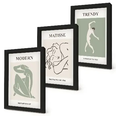 Galerie de perete cu personaje elegante în forme și culori minimaliste