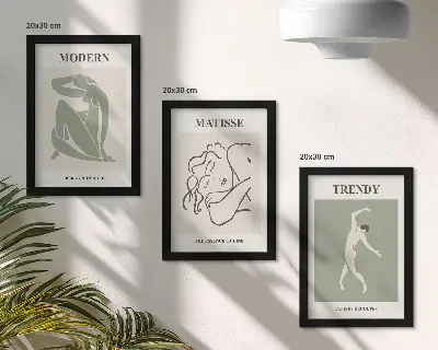Galerie de perete cu personaje elegante în forme și culori minimaliste