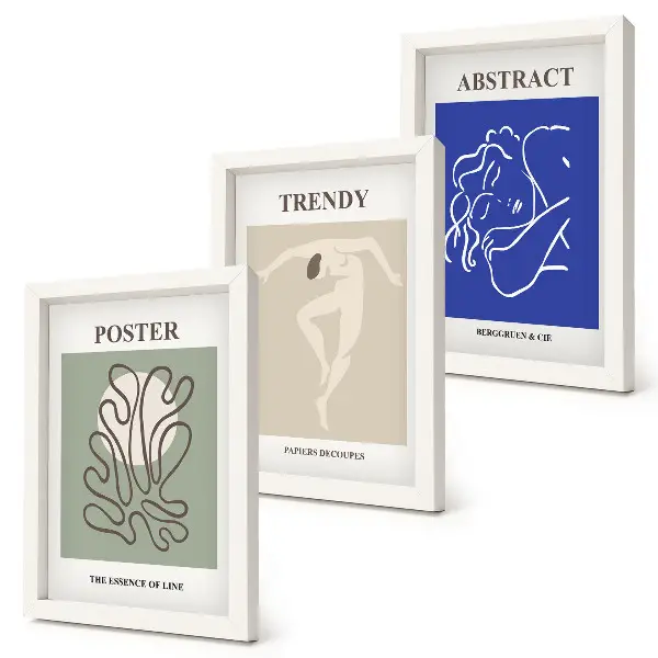 Set 3 tablouri cu ilustrații pastelate de Henri Matisse