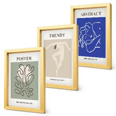 Set 3 tablouri cu ilustrații pastelate de Henri Matisse