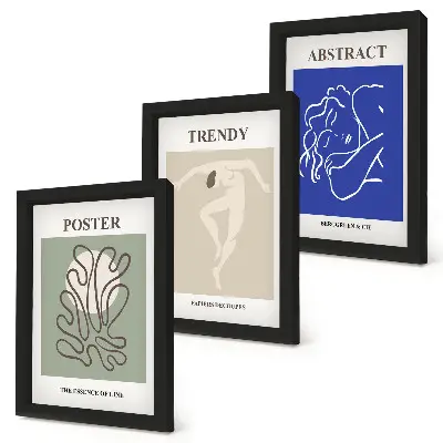 Set 3 tablouri cu ilustrații pastelate de Henri Matisse
