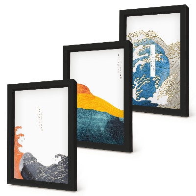 Galerie de perete Valuri în stil grafic japonez