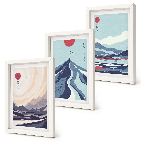 Galerie de perete Peisaje montane abstracte în stil japonez