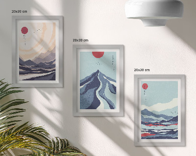 Galerie de perete Peisaje montane abstracte în stil japonez