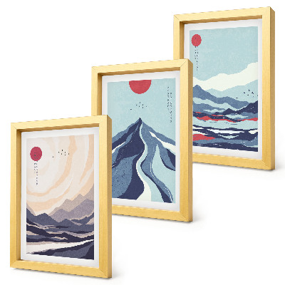 Galerie de perete Peisaje montane abstracte în stil japonez