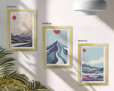 Galerie de perete Peisaje montane abstracte în stil japonez