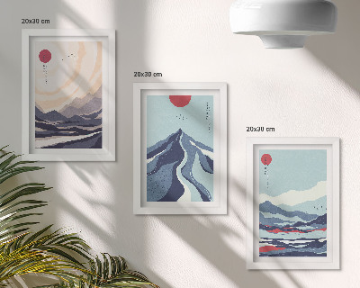 Galerie de perete Peisaje montane abstracte în stil japonez