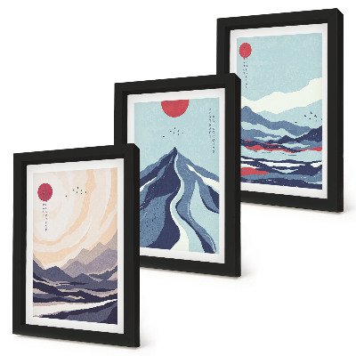 Galerie de perete Peisaje montane abstracte în stil japonez