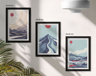 Galerie de perete Peisaje montane abstracte în stil japonez