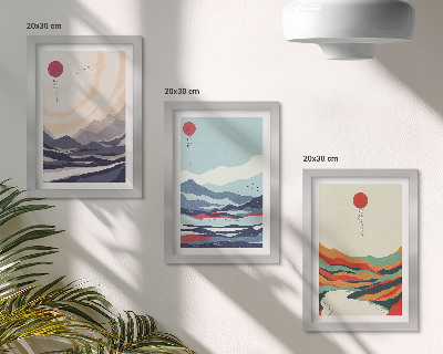 Galerie de perete Peisaje montane abstracte japoneze