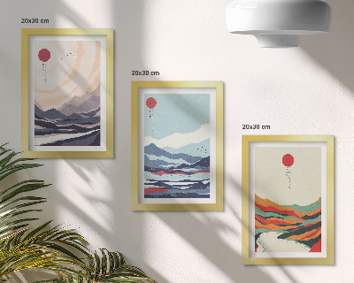 Galerie de perete Peisaje montane abstracte japoneze