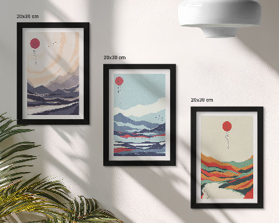 Galerie de perete Peisaje montane abstracte japoneze