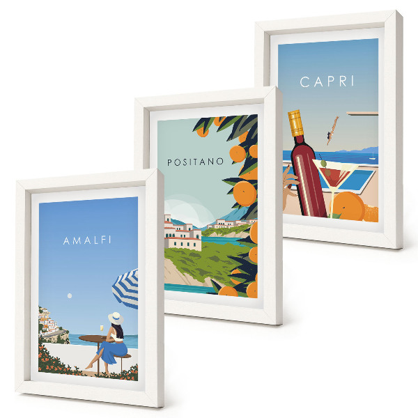 Galerie de perete Vederi de vacanță asupra insulelor Amalfi, Positano și Capri