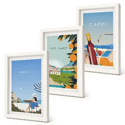 Galerie de perete cu vederi de vacanță din Amalfi, Positano și Capri