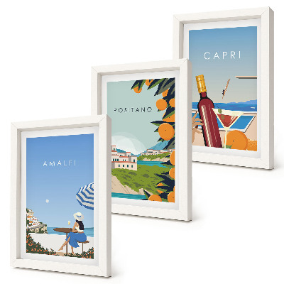 Galerie de perete Vederi de vacanță asupra insulelor Amalfi, Positano și Capri