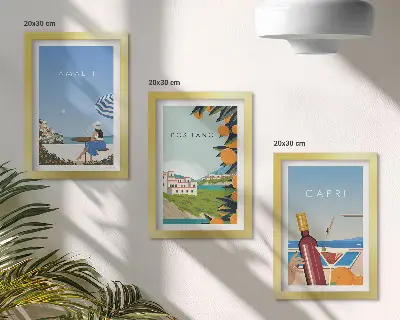 Galerie de perete cu vederi de vacanță din Amalfi, Positano și Capri