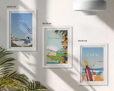 Galerie de perete cu vederi de vacanță din Amalfi, Positano și Capri
