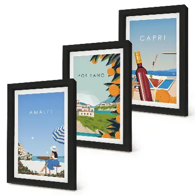 Galerie de perete cu vederi de vacanță din Amalfi, Positano și Capri