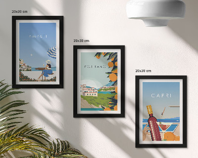Galerie de perete Vederi de vacanță asupra insulelor Amalfi, Positano și Capri