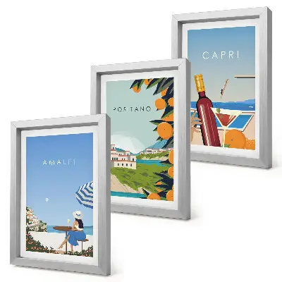 Galerie de perete cu vederi de vacanță din Amalfi, Positano și Capri