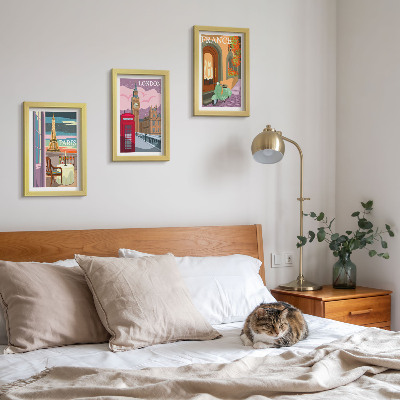 Galerie de perete Peisaje urbane retro din Paris, Londra și Franța