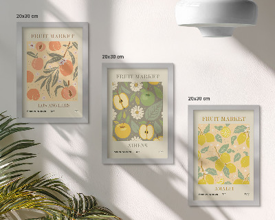 Galerie de perete Modele de postere cu fructe în stil retro