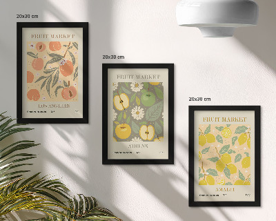 Galerie de perete Modele de postere cu fructe în stil retro