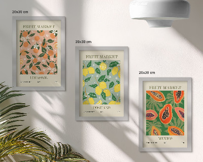 Galerie de perete Citrice și fructe tropicale în stil retro