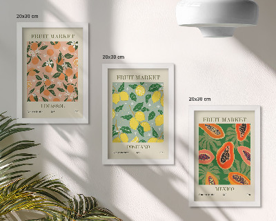 Galerie de perete Citrice și fructe tropicale în stil retro
