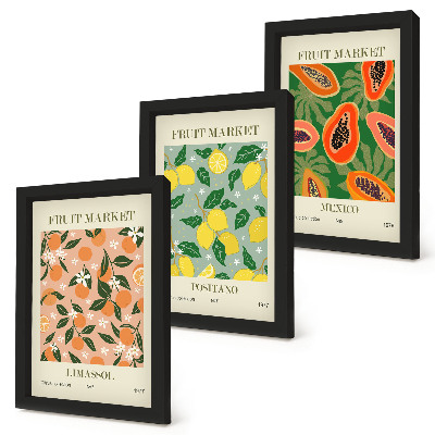 Galerie de perete Citrice și fructe tropicale în stil retro