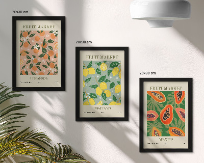 Galerie de perete Citrice și fructe tropicale în stil retro