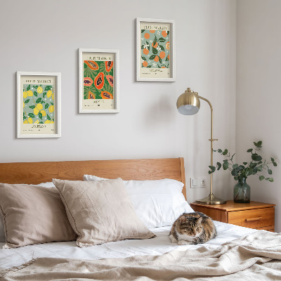 Galerie de perete Postere cu fructe, lămâi, papaya, mandarine, flori