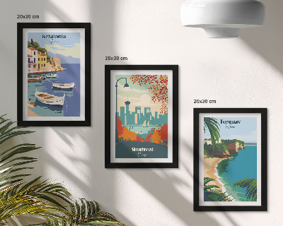 Set 3 tablouri Peisaje urbane și peisaje din Grecia, Canada și Australia