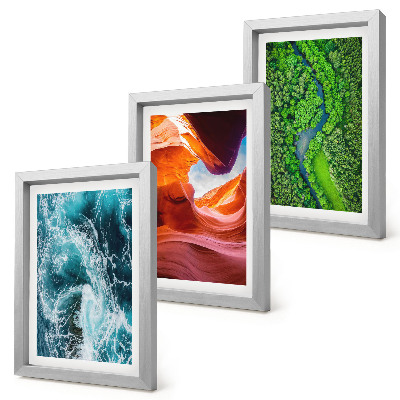 Set 3 tablouri Canion cu apă în mișcare și natură verde în pădure
