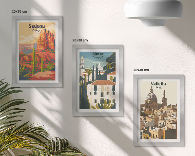 Galerie de perete Peisaje urbane retro din Sedona, Sintra și Valletta
