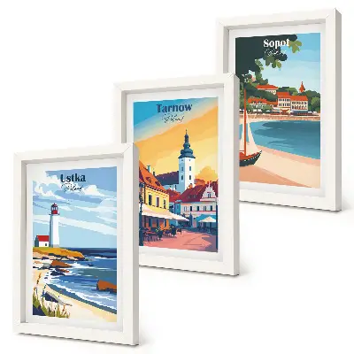 Galerie de perete cu vederi ale orașelor poloneze Ustka Tarnów și Sopot