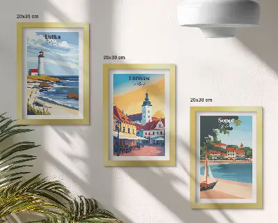 Galerie de perete cu vederi ale orașelor poloneze Ustka Tarnów și Sopot